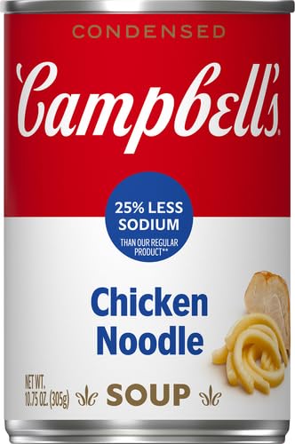 Campbell's Condensed 25% Less Sodium Chicken Noodle Soup, 10.75 Ounce Can (Pack of 4)