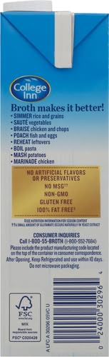 COLLEGE INN 40% Less Sodium Chicken Broth, 32 oz Carton