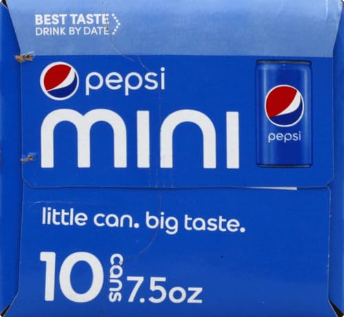 Pepsi Soda, Mini Cans | 7.5 Ounce | 20 Count
