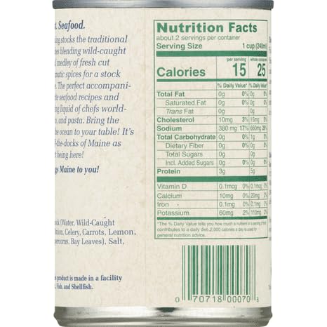 Bar Harbor Fish Stock, 14.5 oz (411g) – Ready-to-Use Haddock Stock, Chef-Favorite for Risotto, Rice & Pasta