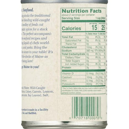 Bar Harbor Fish Stock, 14.5 oz (411g) – Ready-to-Use Haddock Stock, Chef-Favorite for Risotto, Rice & Pasta