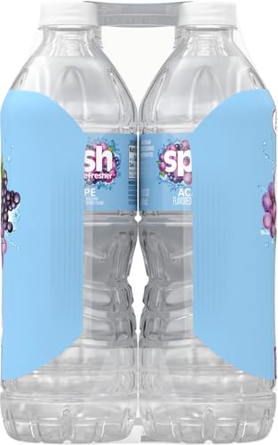 Splash Refresher Acai Grape Flavored Water, 16.9 Fl Oz, Plastic Bottle Pack of 18