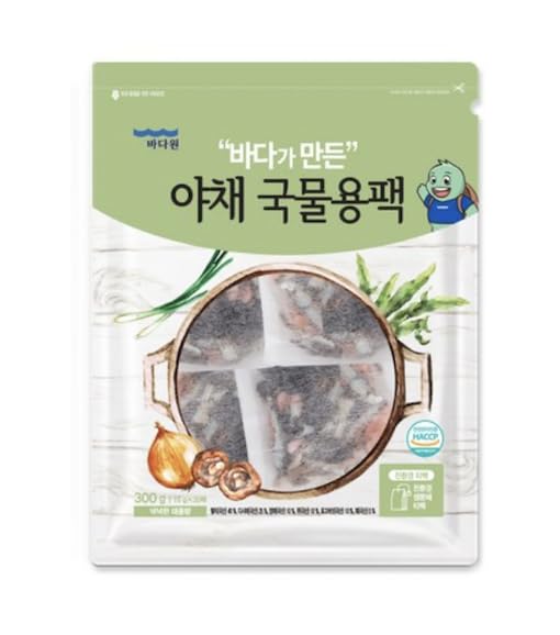 Vegetable Broth Pack for Soup Base, 15g x 20 Packs, Total 300g (10.58oz), Korean Style Stocks & Broths Tea Bag, Easy Soup Starter for Soybean Paste, Seaweed, Banquet Noodles, One-Pack Convenience