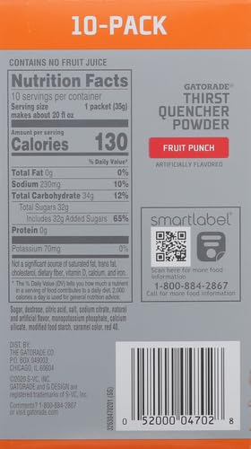 Gatorade G Powder 10ct Punch, Mixed Fruit, 10 Count