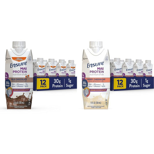 Ensure Max High Protein Nutrition Shake Milk with 30g of Protein 1g of Sugar & Max Protein Nutrition Shake, with 30g of Protein