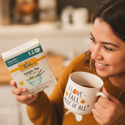 Millie's Sipping Broth - Vegetable Broth -Natural-Gluten Free-Keto Friendly Delight Pho 12 Count Box (2 Pack)