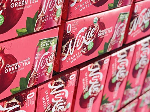Nixie Sparkling Water Organic Pomegranate Green Tea Sparkling Water, 12 FZ