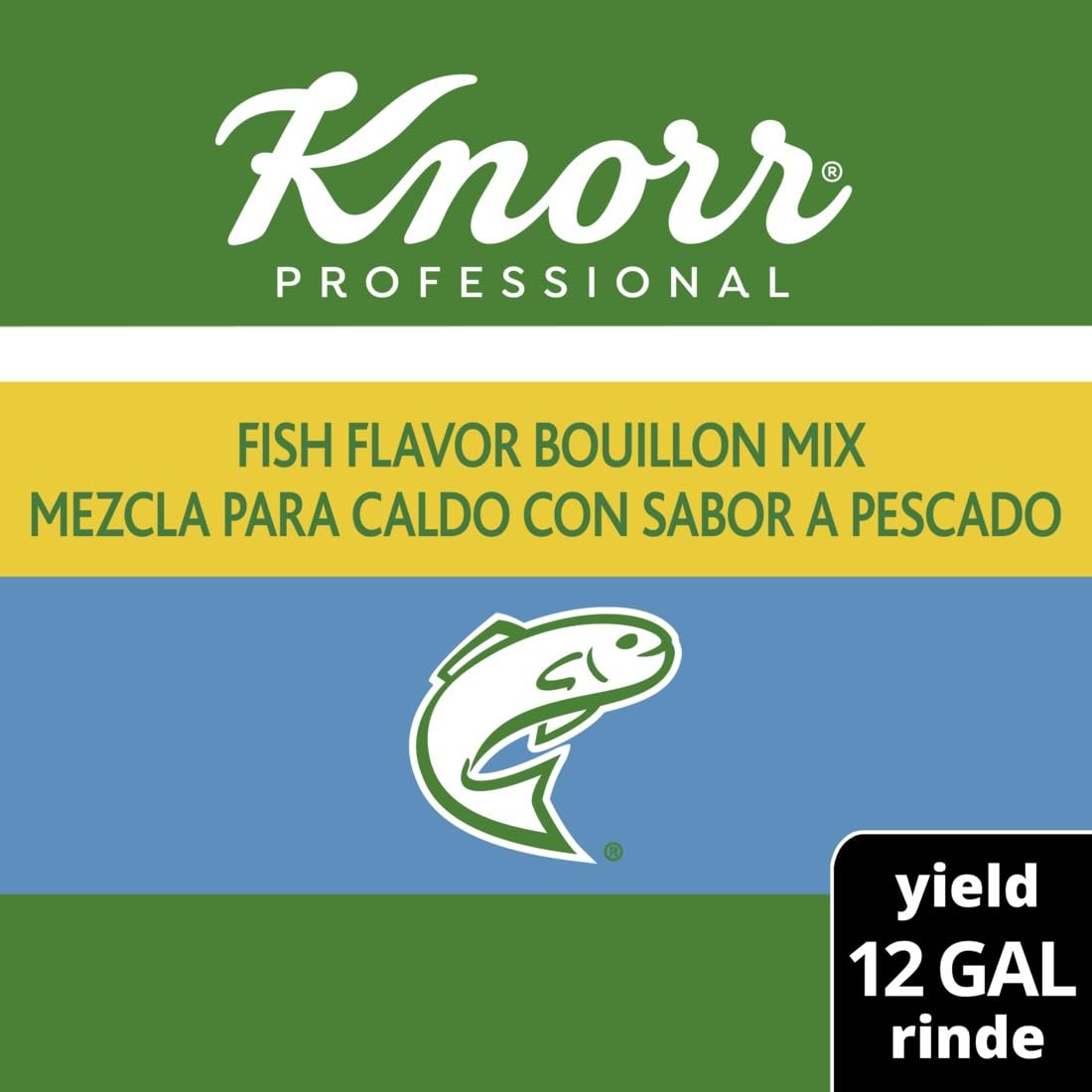 Knorr Professional Fish Bouillon Base Mix Gluten Free, No added MSG, 0g Trans Fat, 1.99 Pound (Pack of 6)