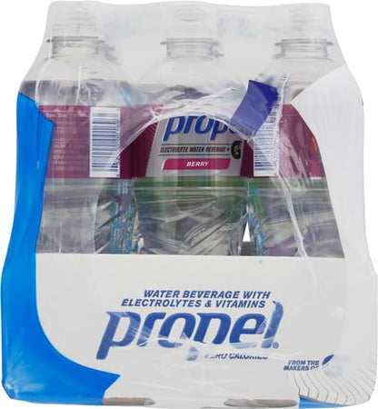 Propel,3 Flavor Variety Pack,Zero Calorie Sports Drinking Water with Electrolytes and Vitamins C&E,16.9 Fl Oz,(Pack of 24)