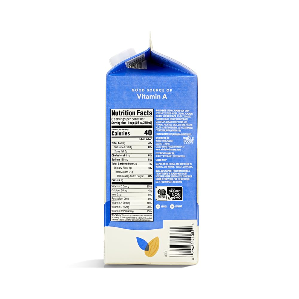 365 by Whole Foods Market, Organic Almondmilk Unsweetened Vanilla, 64 fl oz