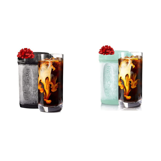 Bundle of HyperChiller HC3 Patented Iced Coffee/Beverage Cooler, 12.5 Oz, Black + HyperChiller HC2M# Patented Iced Coffee/Beverage Cooler, 12.5 Oz, Spearmint, Reusable for Iced Tea, Wine, Alcohol