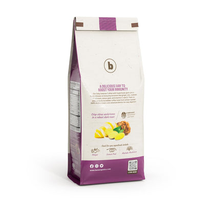 Daily Defense Organic Ground Bagged Coffee – Coffee with Maitake, Ginger Root, Lemon Peel & Superfoods – Healthy Mold Free Probiotic beverage, Vegan, Gluten Free - 10 oz