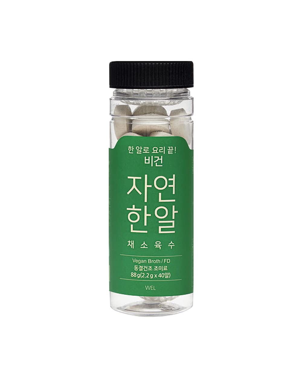 JayeonHanal Vegan Broth Tablet Type 88g (2.2g x 40pcs) Mushroom & Vegetable Stock Dashi Broth Ingredients Freeze-Dried 100% for Nutrition, No MSG Umami Savory Taste Aromatic Easy-to-Carry Coin Type