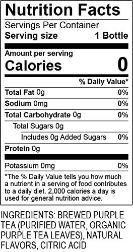 Purpose Tea, Blood Orange - Bottled Iced Tea, All Natural Brewed Organic Purple Leaves, Unsweetened, Pure, Non-GMO, High in Antioxidants and Anthocyanins, Healthy Drinks - 16 oz (Pack of 12)