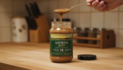ABBCo Beef Bone Broth Concentrate, Made with New Zealand Beef, Halal, Savoury Cooking Stock Base for Soups, Gravies & Sauces, Just Add Hot Water.