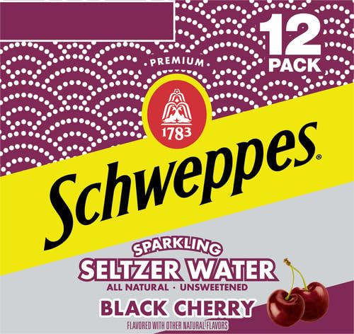 Schweppes Black Cherry Seltzer, 12 fl oz cans, 12 pack