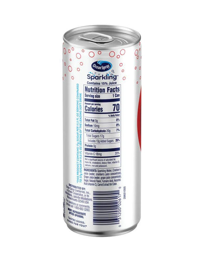 Ocean Spray® Sparkling Cranberry Juice Drink, 11.5 Fl Oz Cans, 4 Count (Pack of 6)