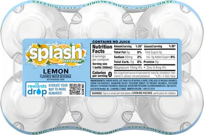 Splash Blast Water, Lemon, 16.9 Fl Oz | Pack of 30 | Plastic Bottle
