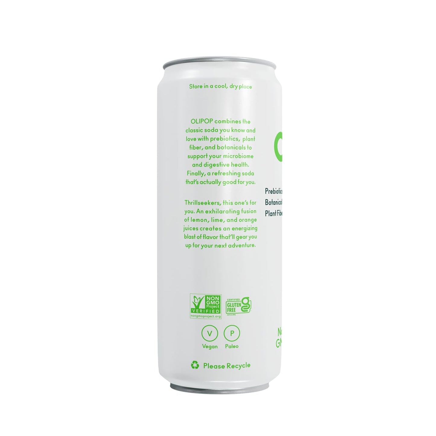 OLIPOP Sparkling Prebiotic Soda,Ridge Rush,Pantry Pack Packed with Prebiotics,Fiber,and Botanicals,Gluten Free,Vegan,GMO Free,12oz Skinny Can,(Pack of 24)