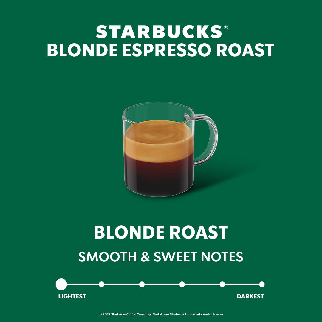 Starbucks by Nespresso Vertuo, Blonde Roast Espresso, 50-count Espresso Pods, Brews, 1.35 oz.