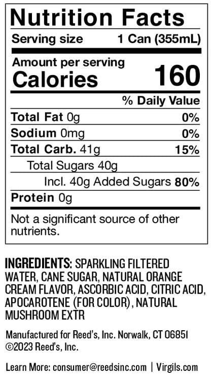 Virgil's Handcrafted Orange Cream Soda - Zesty Bold Flavor - 12oz Cans, 24 Pack