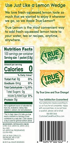 TRUE LIME and TRUE LEMON Water Enhancers, Bulk Dispenser Packs, 0 Calorie Drink Mix Packets (100 Count Each)