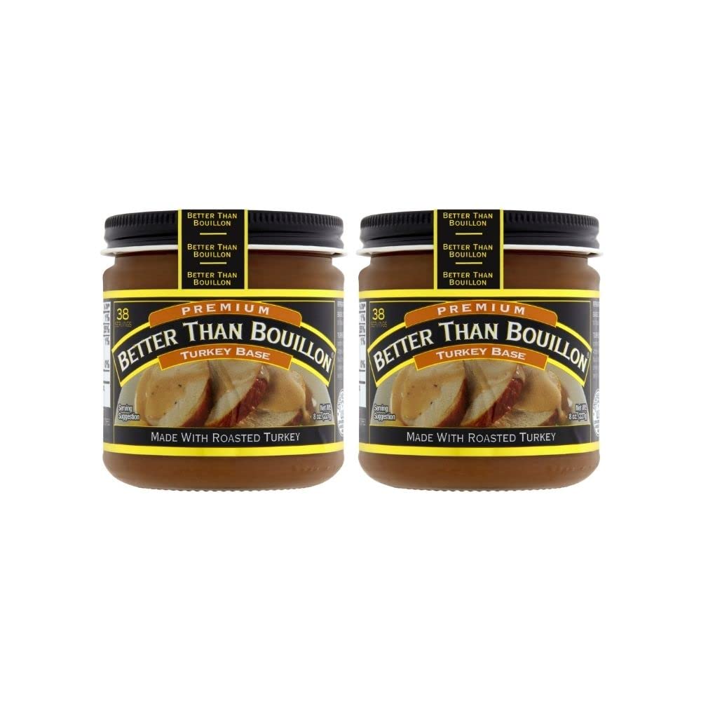 Better Than Bouillon Premium Turkey Base, Made with Roasted Turkey, 38 Servings Per Jar 8 Ounce (Pack of 2)
