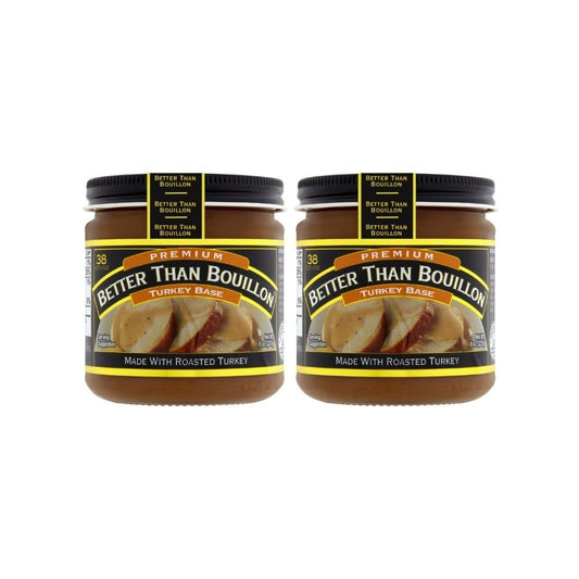 Better Than Bouillon Premium Turkey Base, Made with Roasted Turkey, 38 Servings Per Jar 8 Ounce (Pack of 2)