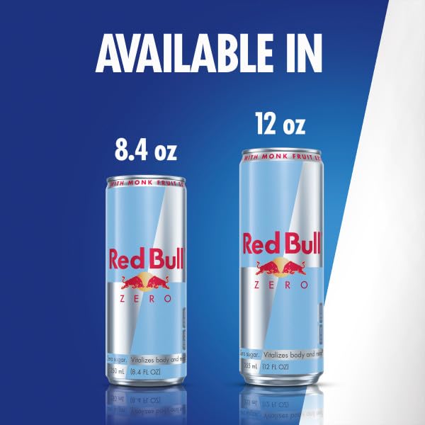 Red Bull Zero Energy Drink, 8.4 fl. oz., with 80mg Caffeine, Taurine & B Vitamins, Pack of 8 cans