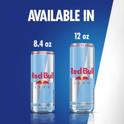Red Bull Zero Energy Drink, 8.4 fl. oz., with 80mg Caffeine, Taurine & B Vitamins, Pack of 8 cans