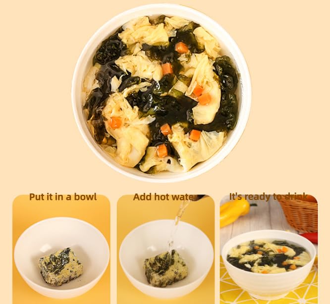 Japanese Freeze-Dried Miso Soup Packets, Instant Vegan Garden Vegetable, Gluten Free, MSG Free, Ready in Seconds, 5 Count