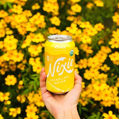 Nixie Organic Lemon Sparkling Water, 12 Fluid Ounce - 8 count per pack - 3 packs per case.