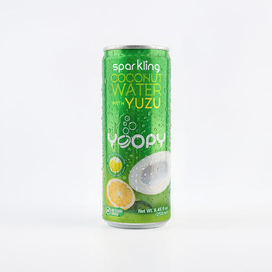 Yoopy Sparkling Coconut Water with Citrus-Inspired Yuzu – Low Sugar Refreshing Drink, Healthy Soda Alternative, Lightly Carbonated Beverage - 12 pack (8.45 fl oz cans)