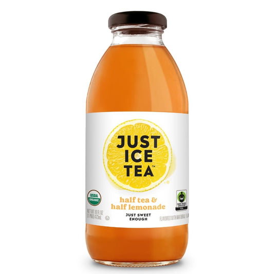 Just Ice Tea, Tea Half And Half Lemonade Organic, 16 Fl Oz