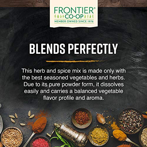 Frontier Co-op Vegetarian Broth Powder, 1lb - Vegan, No-Chicken, Veggie Alternative to Bouillon Powder - Bulk Bag, Shaker Refill, Restaurant Supply