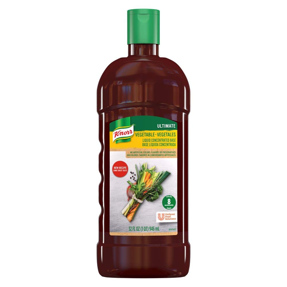 Knorr Professional Ultimate Vegetable Liquid Concentrated Base Scratch Like Flavor Aromatic Stock Base, Gluten Free, No Artificial Flavors, Colors, Preservatives, No Added MSG, 32 oz, Pack of 4