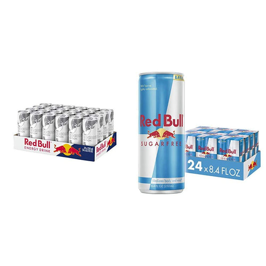 Red Bull Energy Drink Coconut Berry (24 Count) and Red Bull Sugar Free Energy Drink (24 Cans)