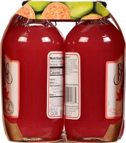 Bundaberg Sparkling Fruit Drink, Guava, 12.7 fl oz, 4 Count (Pack of 2)