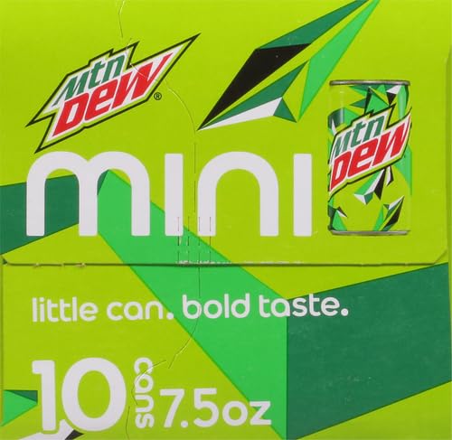 Mountain Dew Soda | Mini Cans | 7.5 Fl Oz | 20-Count