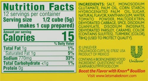 Knorr Cube Bouillon,Vegetable,cubes,2.1 oz,(Pack of 18)