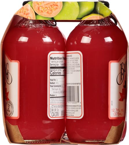 Bundaberg Sparkling Fruit Drink, Guava, 12.7 fl oz, 4 Count (Pack of 2)