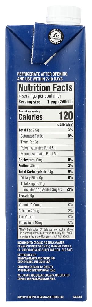 Rice Dream Classic Original Organic Rice Drink, 32 fl oz, (Pack of 12)