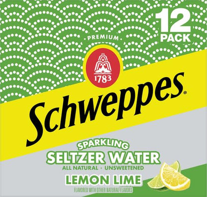 Schweppes Lemon Lime Seltzer, 12 fl oz cans, 12 pack