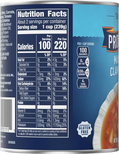 Progresso Traditional, Manhattan Clam Chowder Canned Soup, Gluten Free, 19 oz.