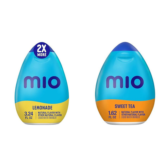MiO Summer Hydration Bundle of MiO Sugar-Free Lemonade Naturally Flavored Liquid Water Enhancer 3.24 fl oz + MiO Sweet Tea Liquid Water Enhancer Drink Mix, 1.62 fl oz Bottle