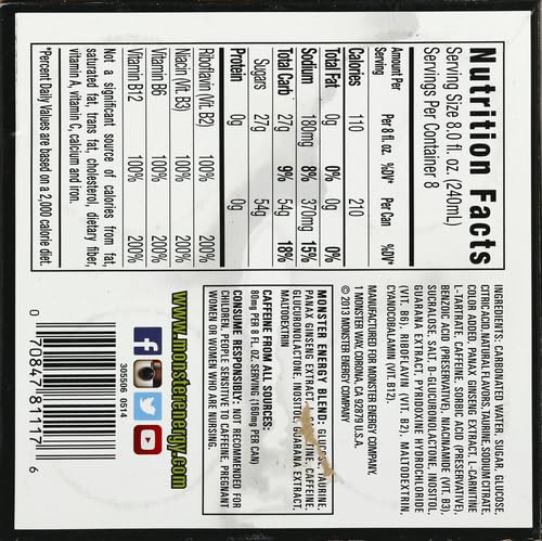 Monster Energy, Original, 16 fl oz, 4 Pack
