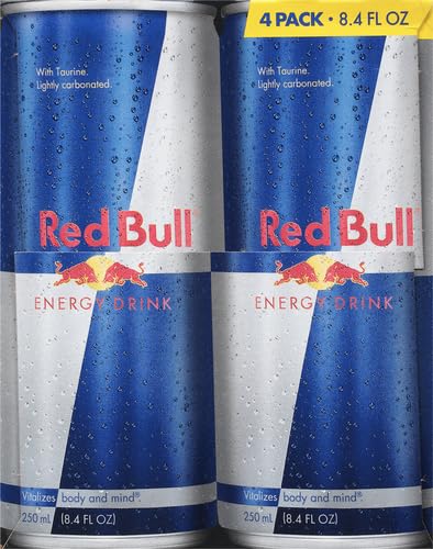 Red Bull Energy Drink with 80mg Caffeine plus Taurine & B Vitamins, 8.4 Fl Oz, Pack of 8 Cans