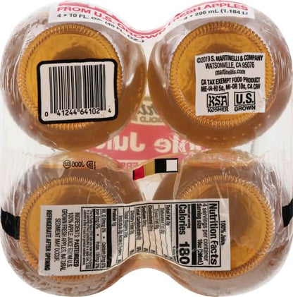 Martinelli's Juice Apple, 4 pk, 10 oz