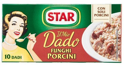 Star: "Il Mio Dado Funghi Porcini" Bouillon Cubes, Porcini Mushroom * 10-Cubes Boxes, 10g Each Cube * Pack of 10