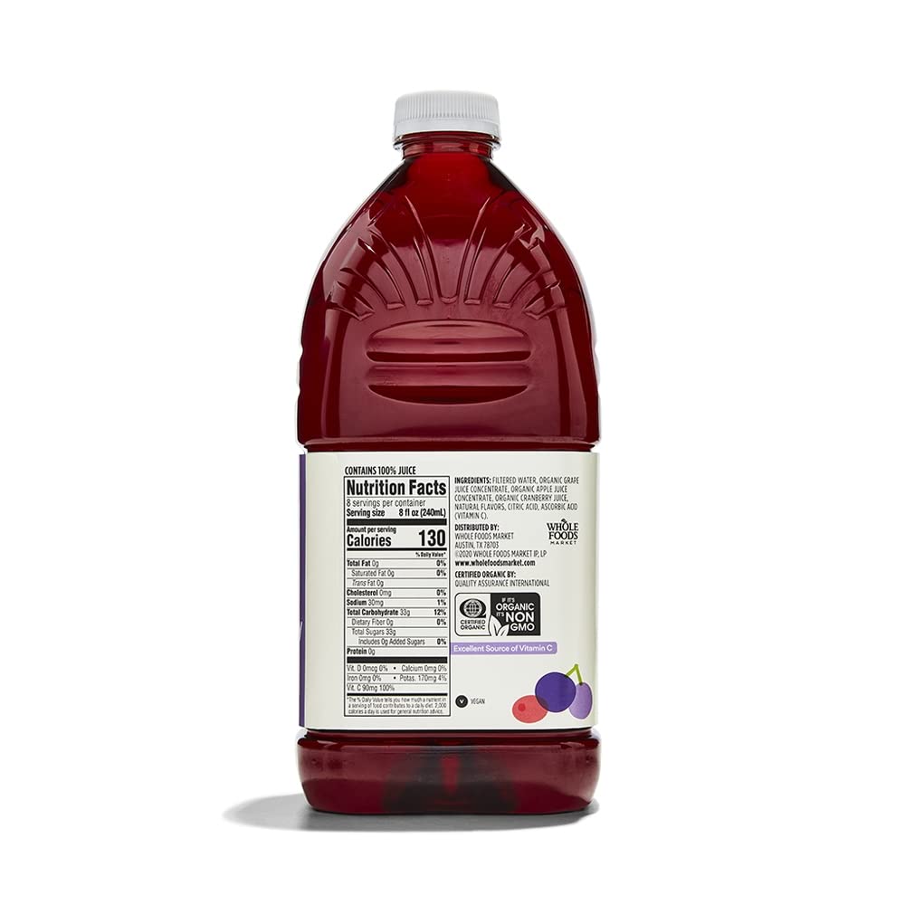 365 by Whole Foods Market, Organic Grape-Cranberry Juice Blend, 64 Fl Oz